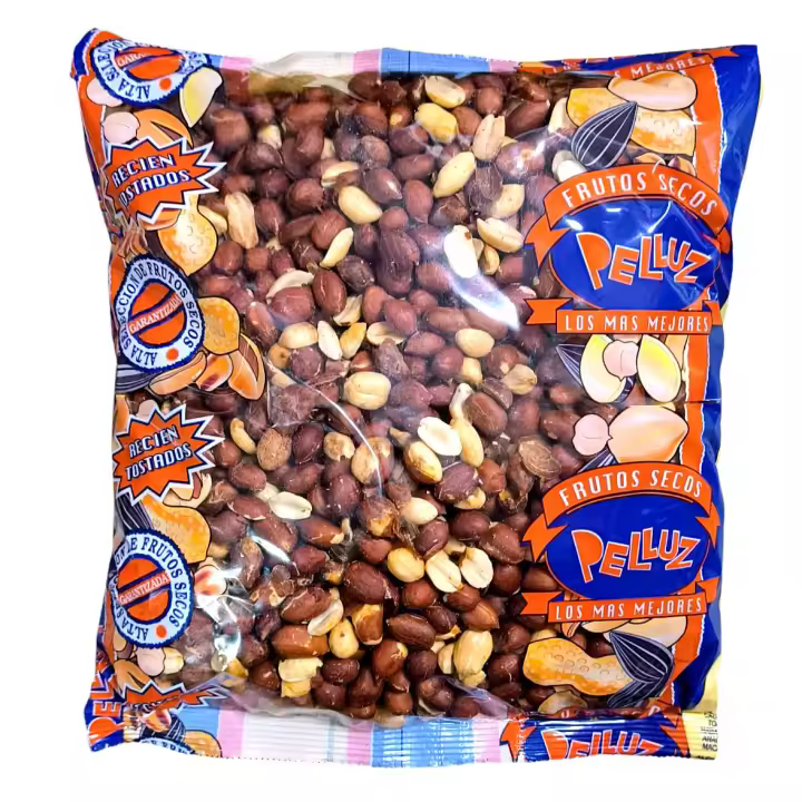 Cacahuete Tostado sin Sal 1 Kg - Maní Tostado con Piel sin Sal - Pelluz - 1