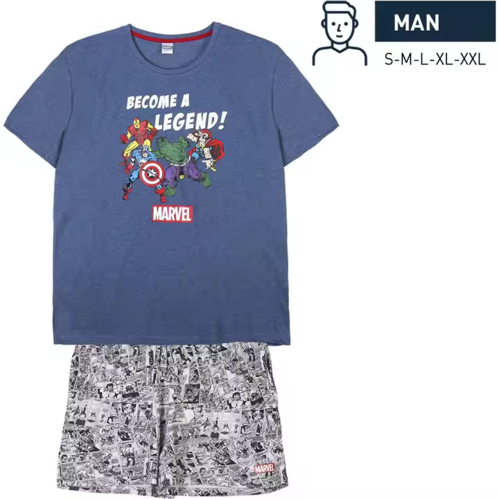 CERDÁ LIFE'S LITTLE MOMENTS - PIJAMA CORTO MARVEL - Auténtico Diseño con Licencia Oficial - Pijama Unisex Ultra Cómodo y Suave al Tacto - Pijama Material Premium para Máximo Confort con diseño moderno y versátil. - 1