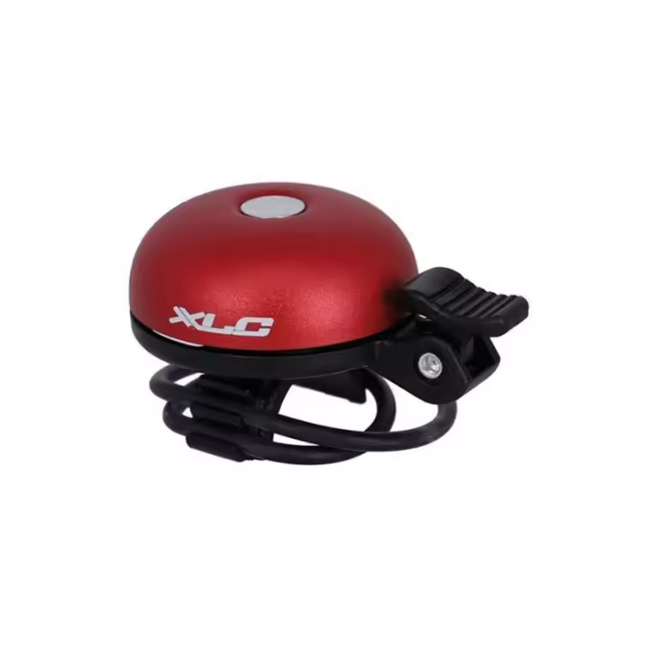XLC - Timbre para bicicleta DD-M29 con diámetro ajustable de 19,2 a 31,8 mm, color rojo, ideal para ciclismo urbano y montaña, resistente y fácil de instalar - 1