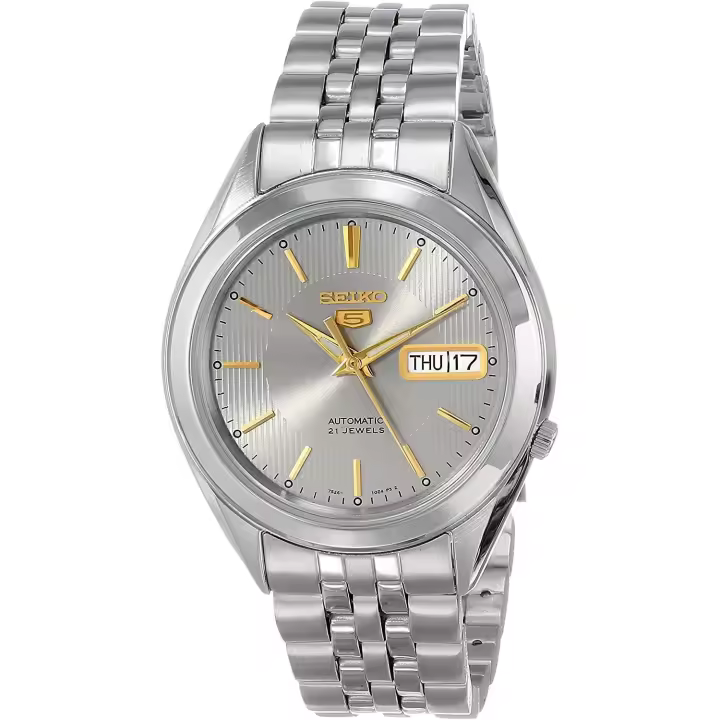 Reloj Automático Hombre Seiko 5 SNKL19K1 dial gris correa acero - 1