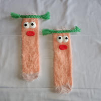 Pareja De Calcetines Graciosos Para Mujer Tubo Medio Algodón Coral Para Otoño E Invierno Calcetines Para Dormir En Casa Cómodos Y Suaves - details 0