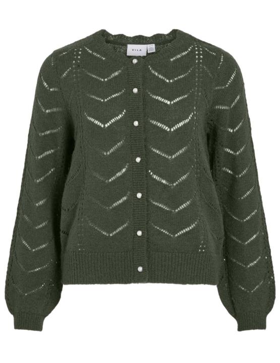 Cárdigan Vila Tuli verde calada manga globo de mujer