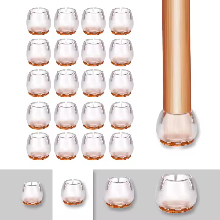 Stoelpootdoppen -17-21 mm -stoelpoot beschermers -vloerbescherming -20 stuks -rond - 1