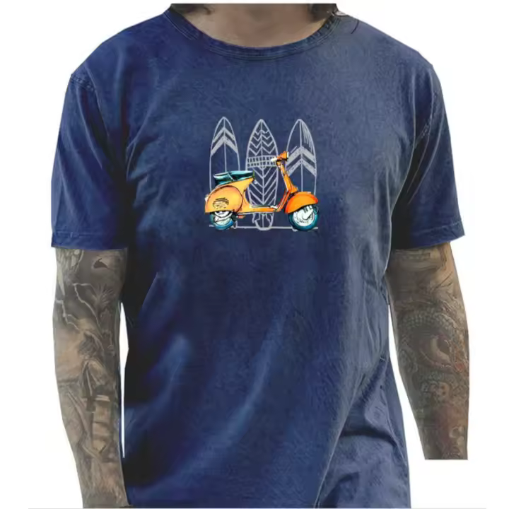 Camiseta hombre Sargantana 85013457 azul marino - Vespa con tablas de surf - 1