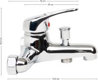 BIT Grifo de Baño Monomando - Grifo con Acabado Cromado - Mezclador Agua Fría y Caliente - Boquilla Fija - Grifo Ideal para Bidé, Lavabo Baño - Alto 10,5 cm x Profundo 13,5 cm - details 2