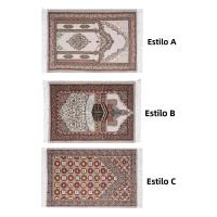 Carpetas De Oración Musulmana Rectangulares Con Borlas Espesas Diseño Tradicional Para Viajes Temples Y Habitaciones De Oración Para Mujeres Y Hombres - details 1
