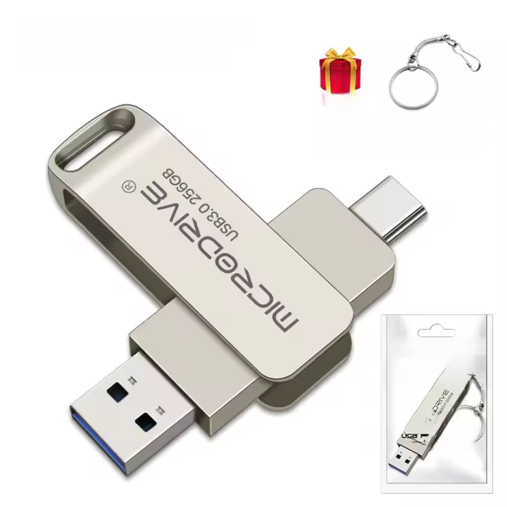 Pendrive USB 3.0 Tipo C 128GB 64GB MicroDrive Para Teléfono Y PC Regalo Flash Disk Stick De Alta Velocidad Compatible Con Windows Y Android - 1