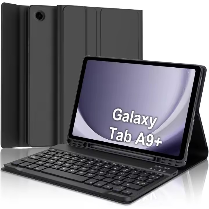FGNS Funda con Teclado para Samsung Galaxy Tab A9+ 11'', Teclado Español Ñ Bluetooth Inalámbrico Desmontable con Funda y Portalápices para Samsung Galaxy Tab A9Plus 11 Pulgadas 2023(SM-X210/X216/X218), - 1