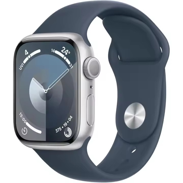 Apple Watch Series 9 GPS 41mm CA Plata Aluminio Cinturón Deportivo Azul Storm S/M - 1
