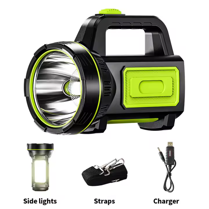 Linterna exterior recargable, multifuncional y superbrillante - 10 W, alcance 100-200 m, 1 pieza - 1