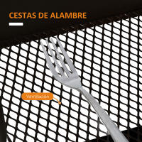 HOMCOM Carrito Auxiliar con Ruedas de 3 Niveles Carrito de Cocina con 3 Cestas de Acero y 1 Placa de Cubierta para Comedor Sala Baño 45x31x79,4 cm Negro - details 1