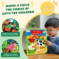 Juguete Educativo Montessori Para Niños Pequeños Tablero De Actividades Con Escena De Granja Y Animales Juego De Lectura Silencioso De Peluche Juguetes Sensoriales Interactivos Para Bebés - details 4