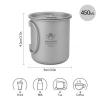 Taza De Titanio 420ml Con Manijas Plegables Para Camping Pesca Senderismo. Vaso Ligero De Agua Para Mochilas - details 17