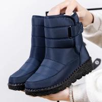 Botas De Invierno Para Mujer Antideslizantes Impermeables Con Plataforma Moda Botines De Piel De Oveja Llena Medio Tacón Botas De Mujer - details 1