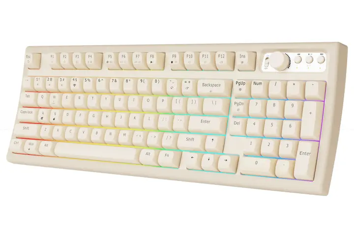 Teclado Inalámbrico EWEADN V97 Con RGB Backlit Teclado De Gaming Recargable Silencioso Bluetooth/2.4GHz Para PC Compatible Con Desktop Laptop Tablet - 1