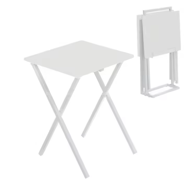 XOCOTŌ® Conjunto de 2 Mesas Plegables con Soporte Blancas  Mesas de Madera de Alta Calidad, Minimalistas, Versátiles, Ahorra espacio en casa, para ocasiones Especiales con Invitados, etc - XOCOTO · Tu Hogar, Cleverly Simple - 1
