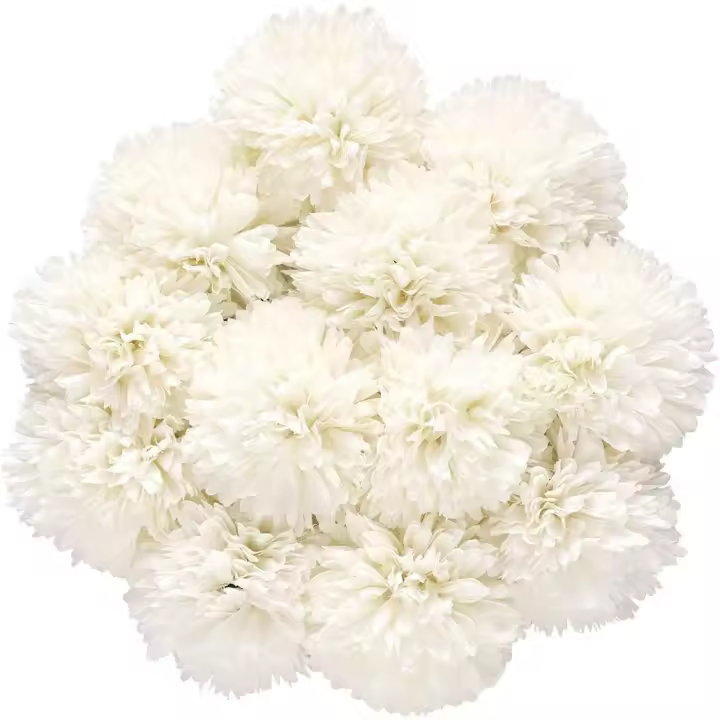 12 piezas de pequeñas bolas de flores de crisantemo de seda para decoración del hogar, jardín, fiesta, oficina, ramos de novia, arreglos florales (blanco) - 1