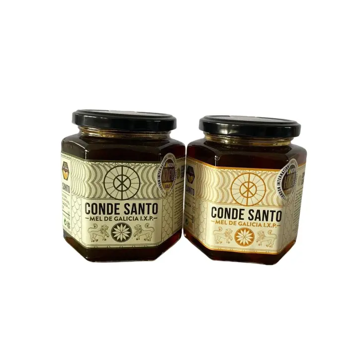 Miel de Galicia CONDE SANTO, natural y artesana, Pack duo Regalo (2x500gr) - 1