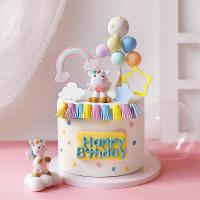 Topper De Cumpleaños Unicornio Arcoíris Para Niñas Decoración De Pastel Fiesta De Baby Shower Tema Unicornio Para Niños De 1 Año - details 0