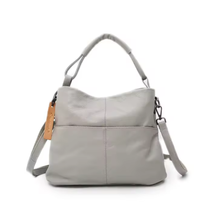 Bolso De Hombro Casual Para Mujer En Cuero Genuino Versátil Con Múltiples Bolsillos Y Correa Ajustable Bolso De Mano Para Comunicación Diaria - 1