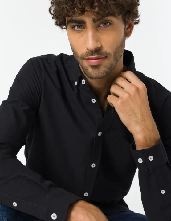 Camisa Tiffosi Tommy Negra - Diseño Elegante - 1