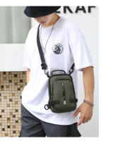 Bolsa De Pecho Multifuncional Para Hombre En Nylon Con Patente Impermeable Antirrobo Para Viajes Con Carga USB Bolsa Masculina Casual - details 21