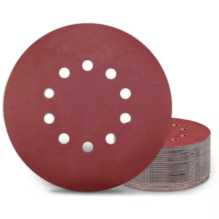 Discos de lijado de 225 mm, 50 almohadillas de lijado redondas, grano 180, 10 orificios, para lijadoras de cuello largo, amoladoras de paneles de yeso y amoladoras de jirafa - 1