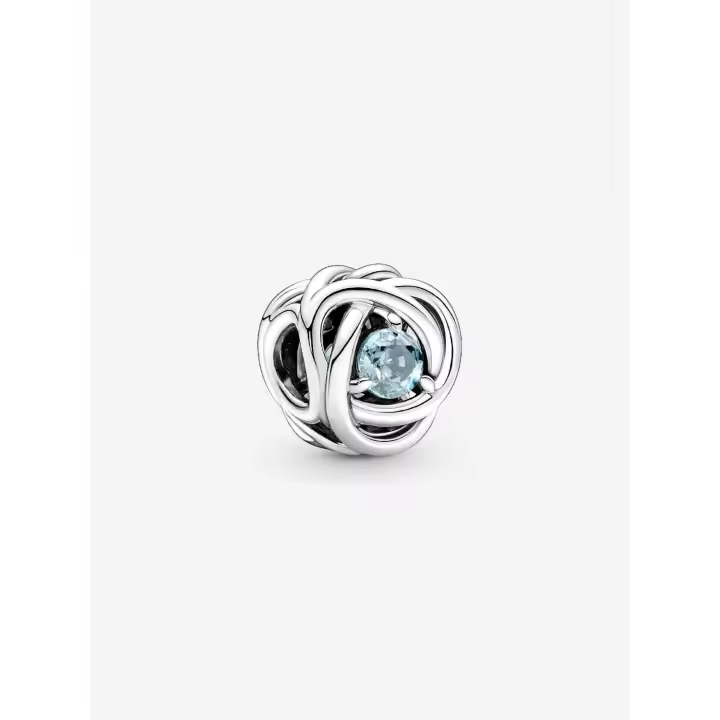 Pandora - Charm Círculo de Eternidad Azul Aguamarina de Marzo - Plata de Lei - 1