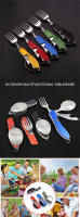 Juego De Cutlería De Acero Inoxidable Plegable 4 En 1 Para Picnic Al Aire Libre Incluye Cuchillo Fork Cuchara Y Abrebotellas - details 0