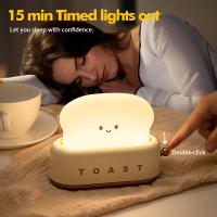 Toaster Bread Light Creativo Lámpara De Noche LED Recargable Para Dormitorio Regalo De Cumpleaños Forma Rectangular Incluye Baterías - details 3
