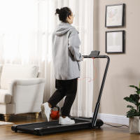 SPORTNOW 2 en 1 Cinta de Correr Plegable Cinta de Andar Velocidad 12 km/h Superficie de Carrera 36x105 cm Control Remoto Pantalla LED y Ruedas para Fitness en Casa 135x65x106 cm Negro - details 1