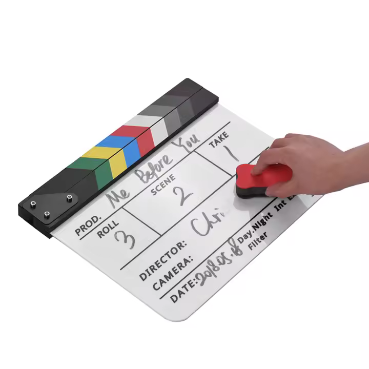 Televisión de películas de acción con marcador y borrador acrílico profesional, tablilla seca para director de escenas - 1