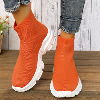 Botas De Invierno Para Mujer Calidad Superior Tejidas Botines Chelsea Moda Confort Medio Tacón Material Synthético Forro Poliéster - details 8