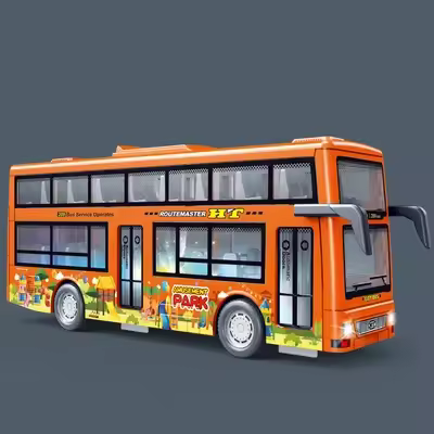 Modelo De Autobús Doble Cubierta En Plástico Con Retroiluminación Coche De Colección Para Niños Juguete De Viaje Por La Ciudad Con Retroiluminación Regalo Para Niños Edad Recomendada 4-12 Años - 1