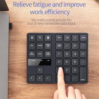 Teclado Numérico Inalámbrico 2.4G 35 Teclas Para Oficina Y Contabilidad Con Batería Recargable Integrada Estilo Portátil Color Negro - details 8