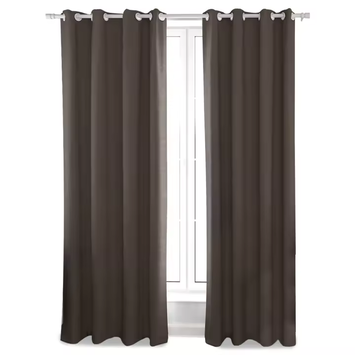 YUNIK HOME- Cortinas Opacas Blackout Oscurecimiento De La Habitación, Ojales Cortinas Grises, Cortinas Térmicas Aislantes del Frio y del Calor, 2 Piezas con Anillos Plateados 140x260cm. Ideal para dormitorio y salón. - 1