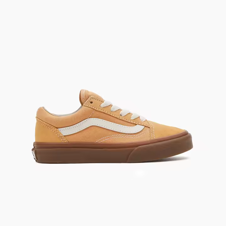 Sabas Shop Zapatillas Old Skool Gum Antelope & White para Niño - Puntera Reforzada - Cierre de Cordones - Suela de Caucho - 1