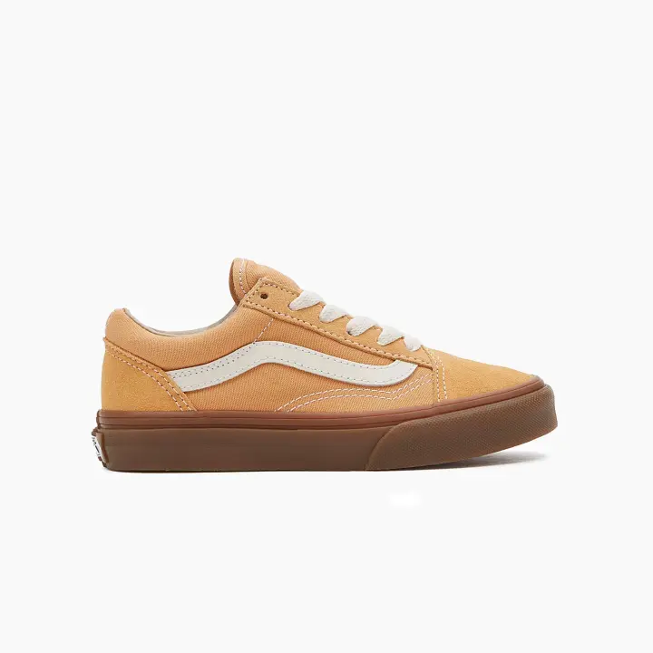 Sabas Shop Zapatillas Old Skool Gum Antelope & White para Niño - Puntera Reforzada - Cierre de Cordones - Suela de Caucho - 1