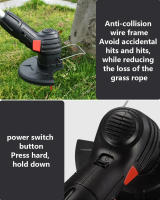 Cortacésped Portátil Inalámbrico Con Batería De Litio Para Jardín Trimmer De Hierba Herramienta De Jardinería Para El Hogar Eliminador De Malas Hierbas - details 2