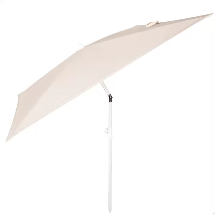 Aktive - Sombrilla terraza rectangular 180x145 cm beige, 4 varillas, mástil inclinable, protección UV30, estructura de acero estable y resistente, ideal para balcones, terrazas y jardines, ligera y fácil de almacenar - 1