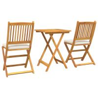 Conjunto de Comedor Exterior vidaXL Blanco Crema Madera Estándar - details 3