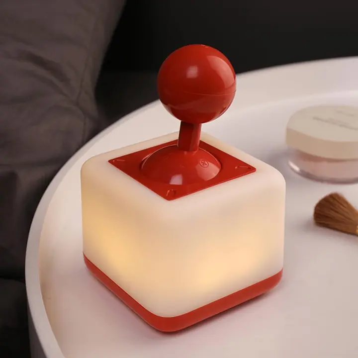 Lámpara de noche con interruptor para dormitorio, recargable por USB, 2 Modos de Luz, Juguetes antiestrés, Luz Nocturna con ajustado retardado, color Rojo - 1