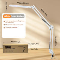 Lámpara De Escritorio LED Ajustable Con Protección Ocular 3 Colores Metal Plegable Para Lectura Trabajo Computadoras Sala De Estar - details 8