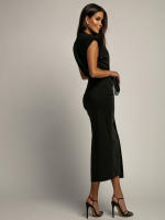 Vestido ajustado de color sólido con escote en V y diseño envolvente de moda europea y americana de 2025 para mujer - details 2