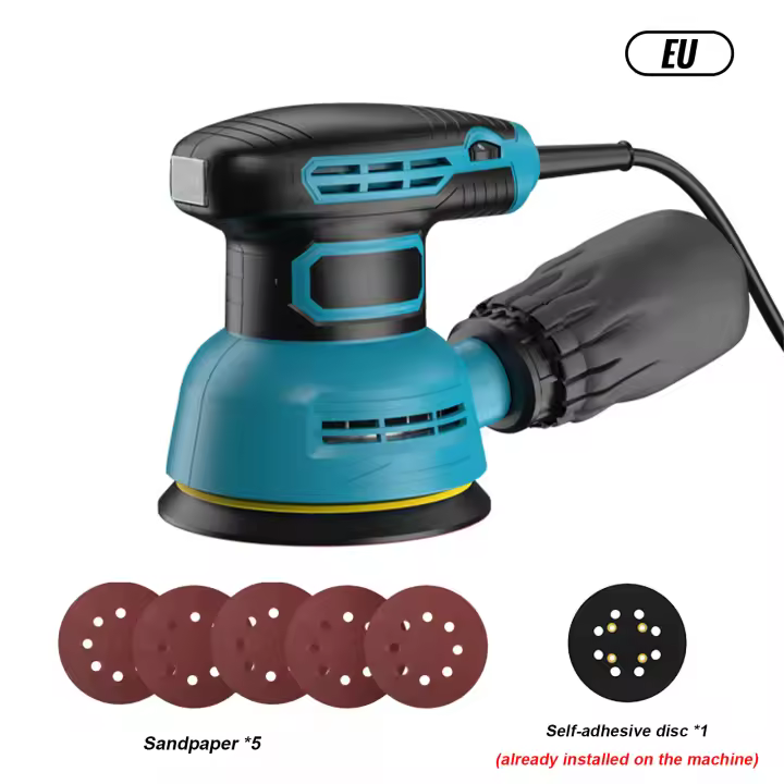 Lijadora eléctrica de 300W, pulidora Orbital aleatoria de 110V y 220V, lijadora de velocidad Variable con papel de lija de 125mm, máquina pulidora para coche - 1