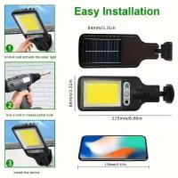 Luz De Pared Solar Con Sensor De Movimiento 108/117COB De 3 Modos Para Patio Jardín Balconada Garage Puerta Iluminación Pública - details 1
