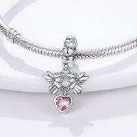 LAZA 1PC Colgante De Cruz Perfume Plata Esmaltada Para Hacer Pulseras Joyería Para Mujer Bola De Zirconia Metálica Peso 3g - details 6