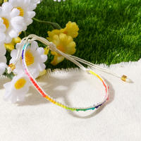 Pulsera Arcoíris Ajustable Para Mujer Con Cuentas Miyuki Pulsera Bohemia Hecha a Mano Sin Metal Colorido Para Verano - details 2