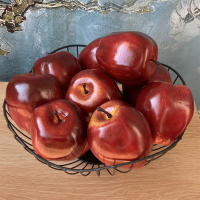 3/6 Manzanas Artificiales Realistas Para Decoración De Casa Cocina Y Fiestas Tamaño 3.1 Pulgadas Frutas Rojas Para Adornos - details 0