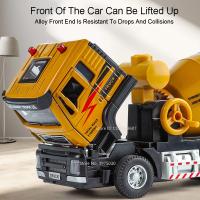 Camión De Mixer De Hidrato De Cal 1:40 Escala Con Luz Y Sonido Función De Retroceso Automática Venta Al Por Menor Para Niños Juguetes De Vehículos De Ingeniería Metal - details 4
